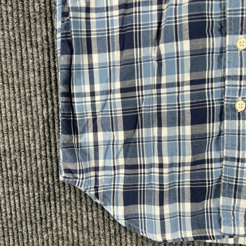 Ralph Lauren Shirt Boys Small Blue Plaid Long Sleeve Button Down Casual School